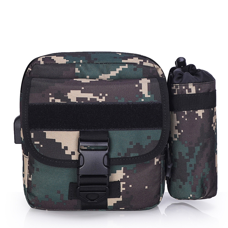 Sac bandoulière USB détachable Sac à bandoulière camouflage de grande capacité pour hommes 