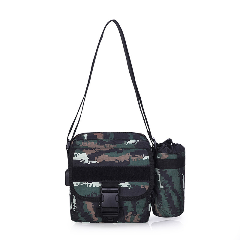 Sac bandoulière USB détachable Sac à bandoulière camouflage de grande capacité pour hommes 