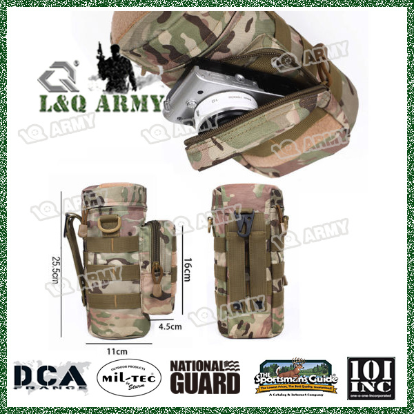 Militray tactique Molle fermeture éclair bouteille d'eau pochette d'hydratation sac transporteur 