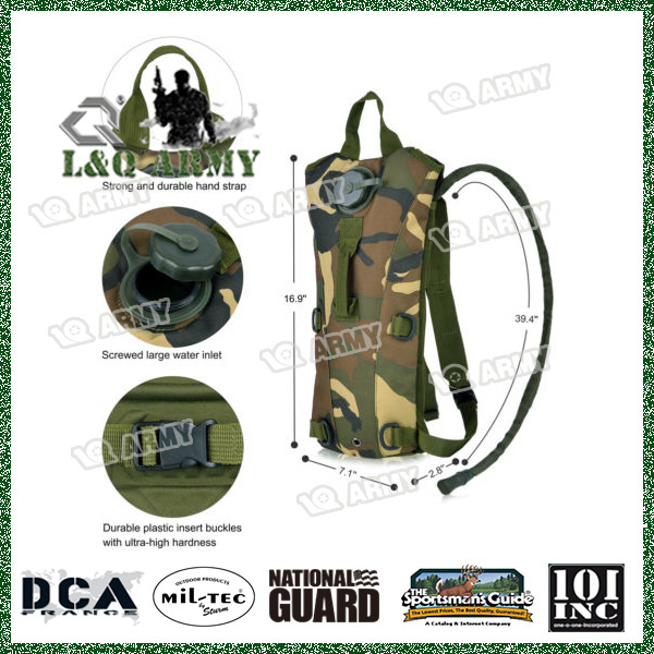 Sacs d'hydratation portables 3L, sac à dos tactique camouflage pour vélo, sac à vessie d'eau 