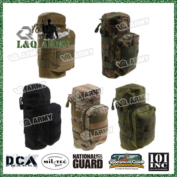 Militray tactique Molle fermeture éclair bouteille d'eau pochette d'hydratation sac transporteur 