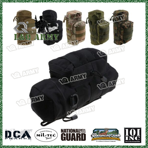 Militray tactique Molle fermeture éclair bouteille d'eau pochette d'hydratation sac transporteur 